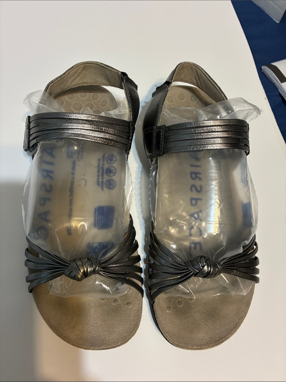 Vionic Metallic Gunmetal Strappy Sandals